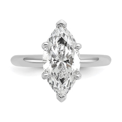14k White Gold  3 Ct. Certified Lab Grown Diamond VS/SI+ G+ Marquise Solitaire Engagement Ring