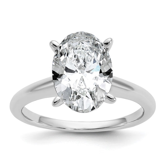 14k White Gold 3 Ct. Lab Grown Diamond VS/SI+ G+ Oval Solitare Engagement Ring