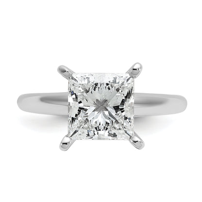 14k White Gold 3 Ct. Lab Grown Diamond VS/SI+ G+ Princess Solitare Engagement Ring