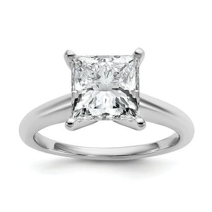 14k White Gold 3 Ct. Lab Grown Diamond VS/SI+ G+ Princess Solitare Engagement Ring