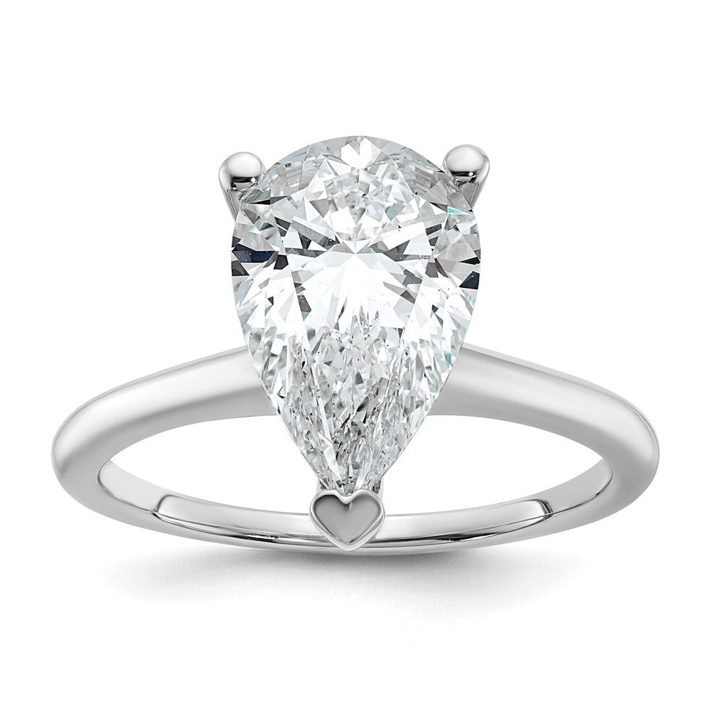 14k White Gold 3 Ct. Lab Grown Diamond VS/SI+ G+ Pear Solitare Engagement Ring
