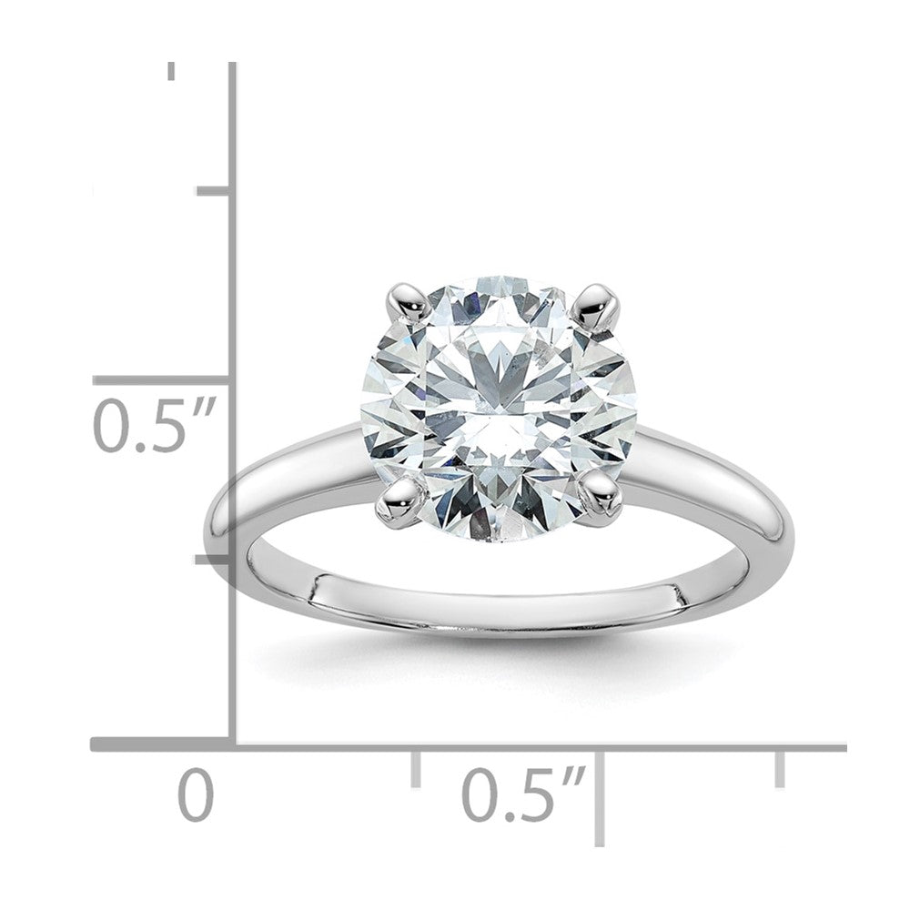 14k White Gold 3 Ct. Lab Grown Diamond VS/SI+ G+ Round Solitaire Engagement Ring