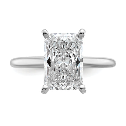 14k White Gold 3 Ct. Certified Lab Grown Diamond VS/SI+ G+ Radiant Solitaire Engagement Ring