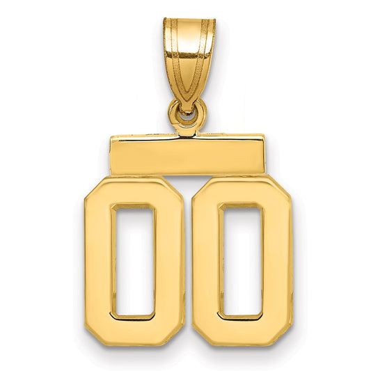 10K Yellow Gold Small Polished Number 00 Charm