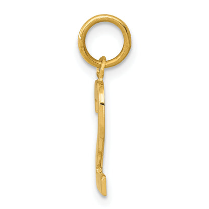 14K Yellow Gold Small Polished Number 2 Charm