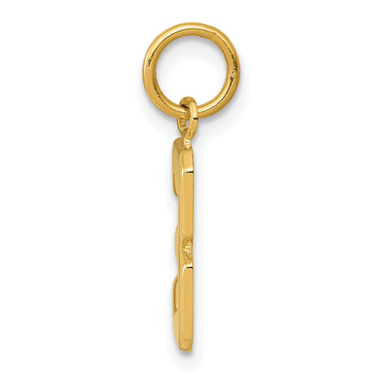 14K Yellow Gold Small Polished Number 3 Charm