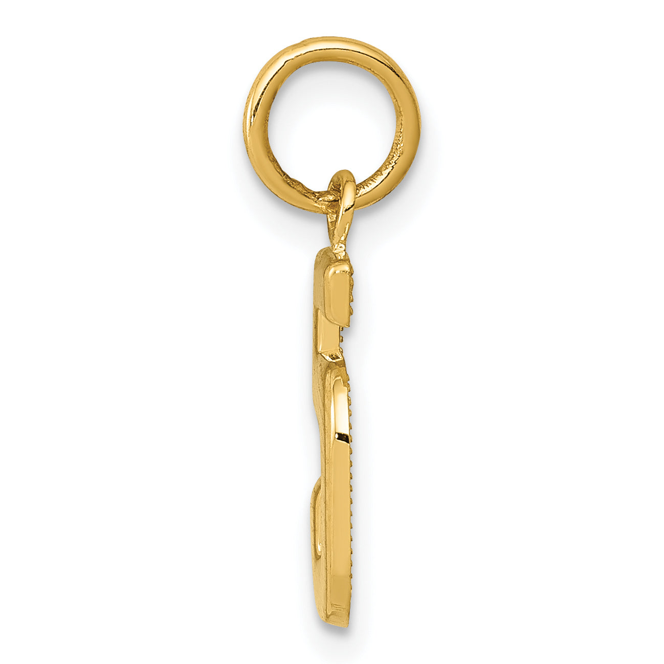 14K Yellow Gold Small Polished Number 5 Charm