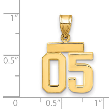 10K Yellow Gold Small Polished Number 05 Charm