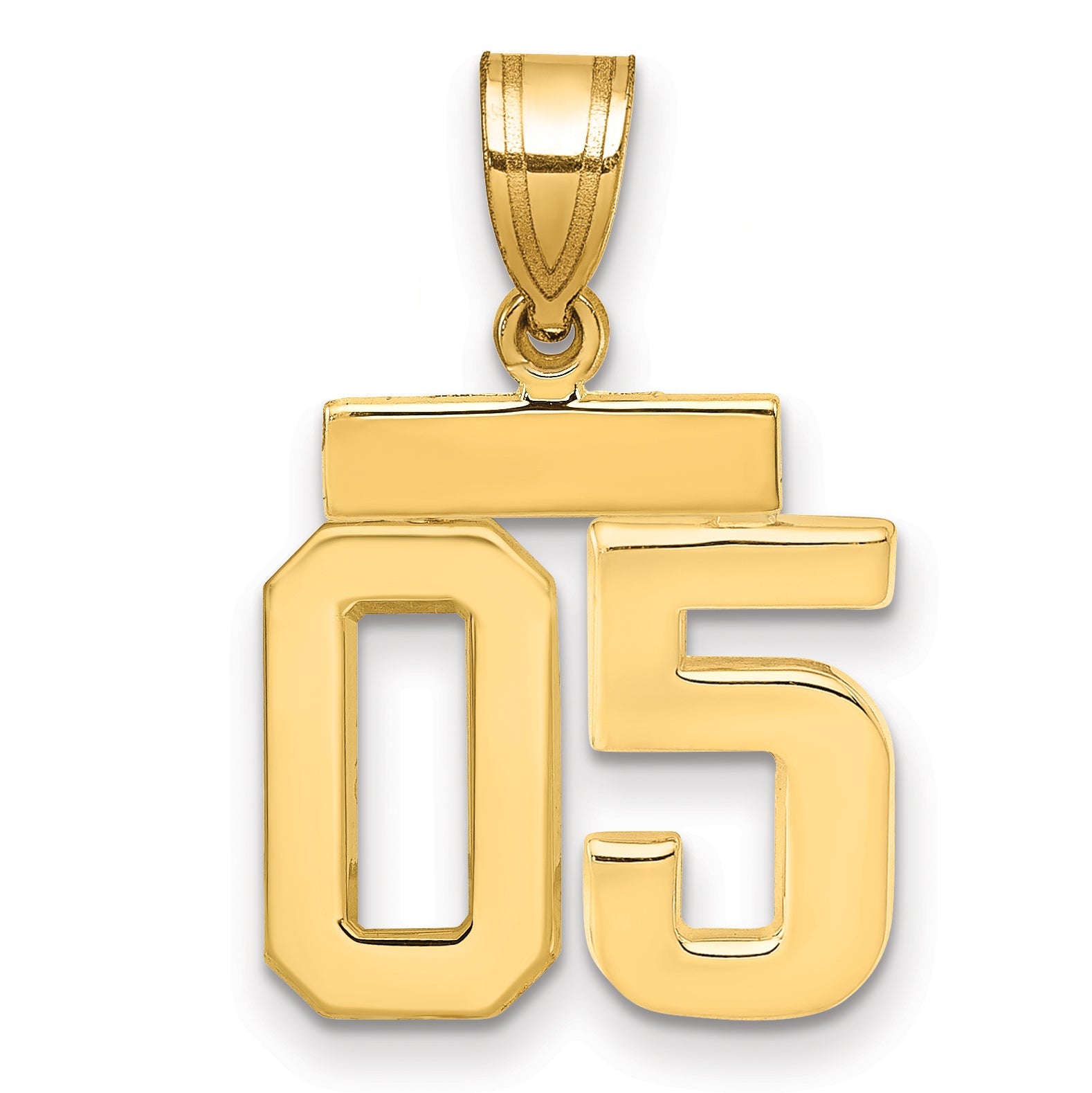 10K Yellow Gold Small Polished Number 05 Charm