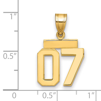 10K Yellow Gold Small Polished Number 07 Charm