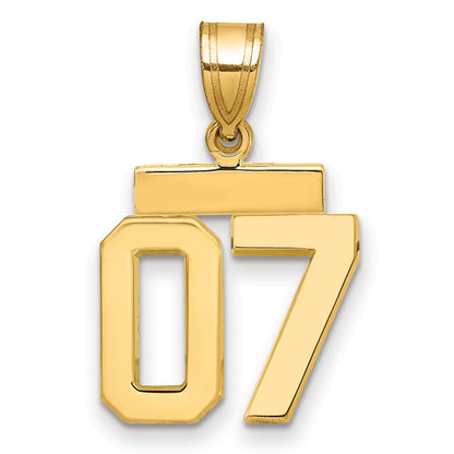 10K Yellow Gold Small Polished Number 07 Charm
