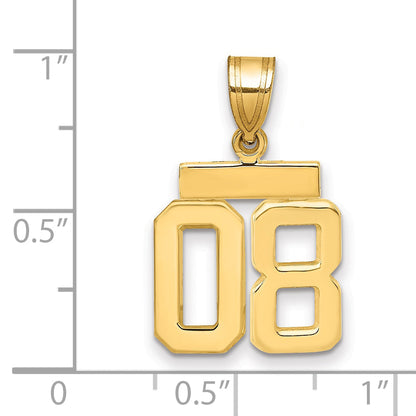 10K Yellow Gold Small Polished Number 08 Charm