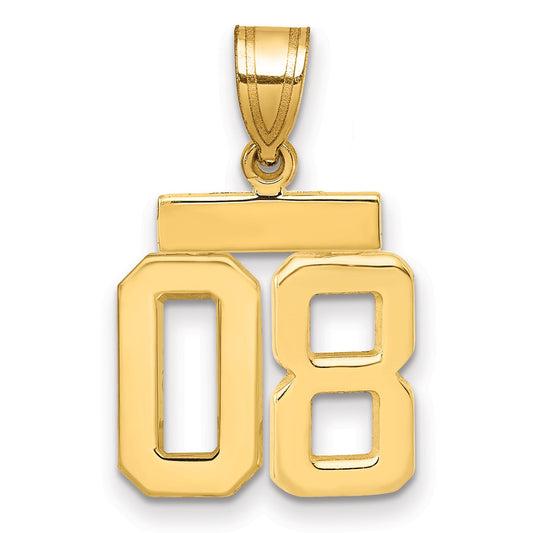 10K Yellow Gold Small Polished Number 08 Charm