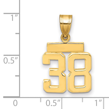 10K Yellow Gold Small Polished Number 38 Charm