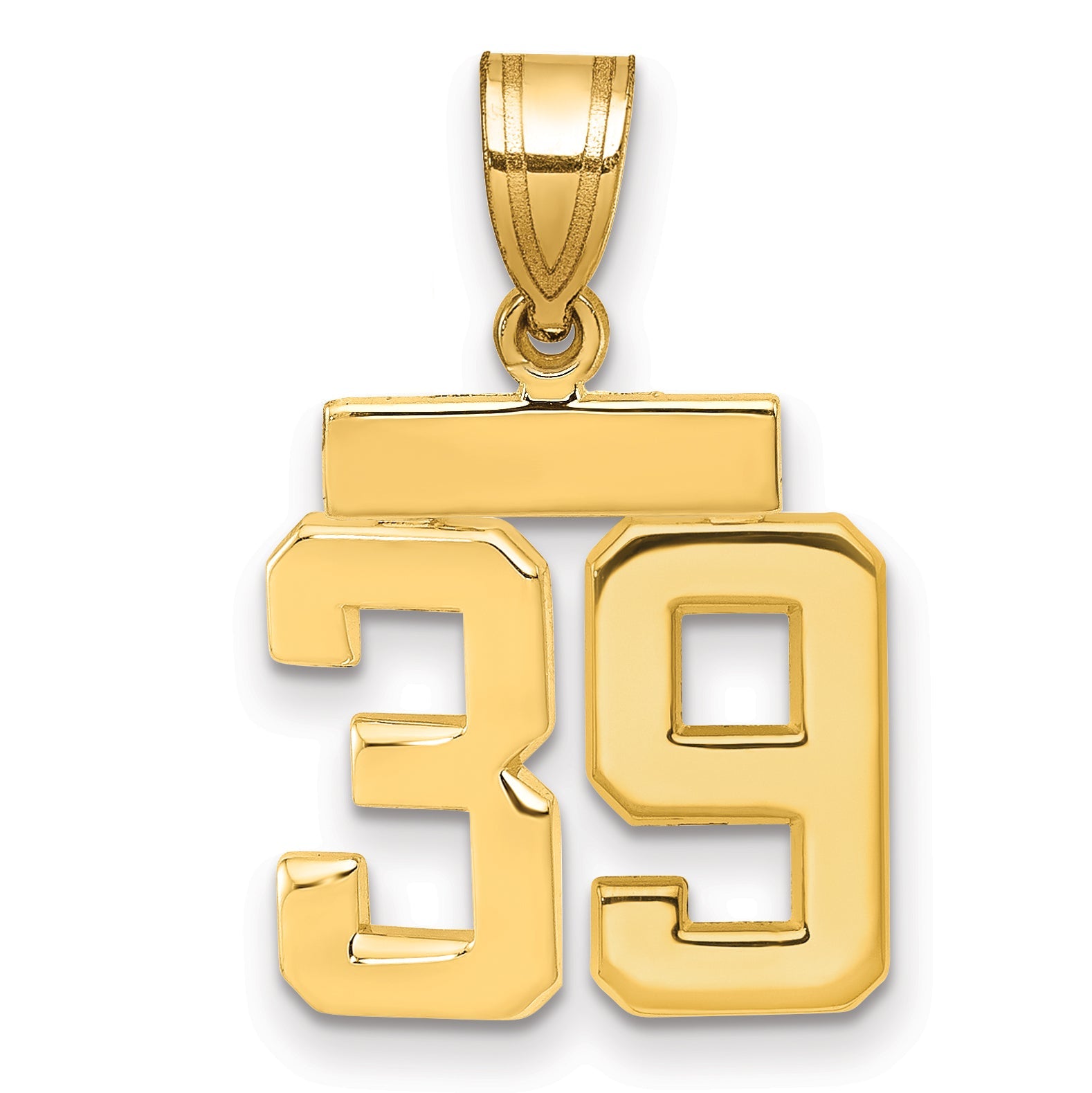 10K Yellow Gold Small Polished Number 39 Charm