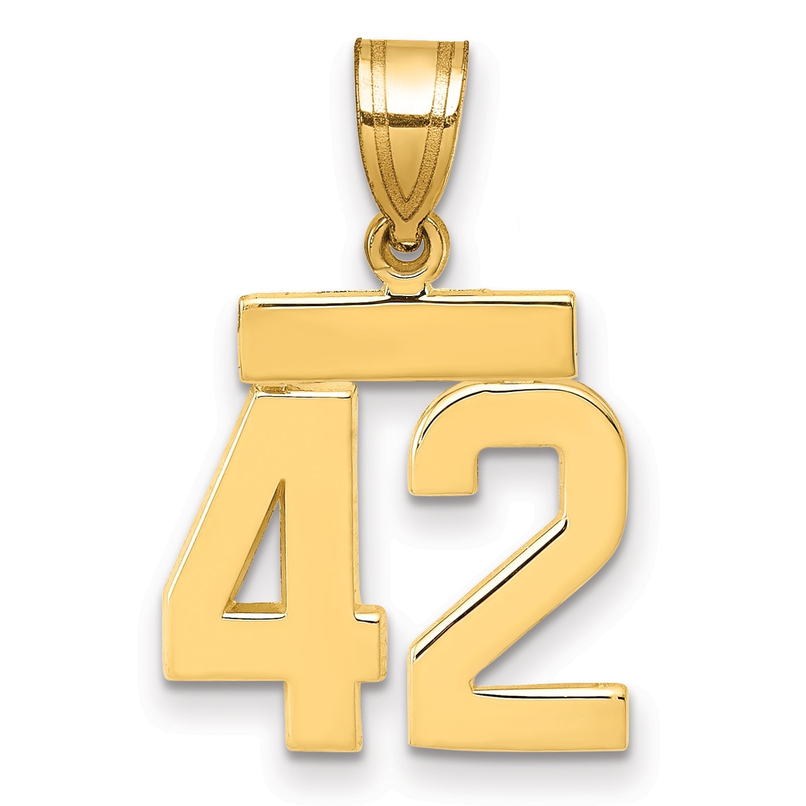 10K Yellow Gold Small Polished Number 42 Charm