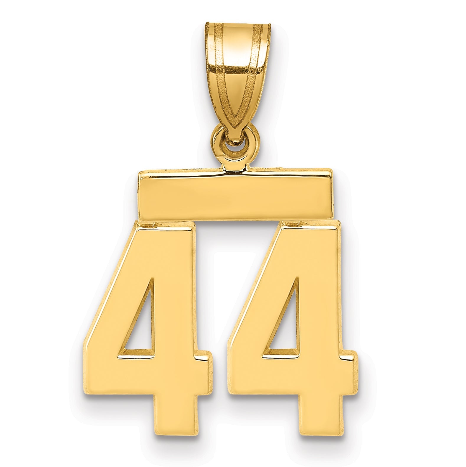 10K Yellow Gold Small Polished Number 44 Charm