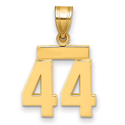 10K Yellow Gold Small Polished Number 44 Charm