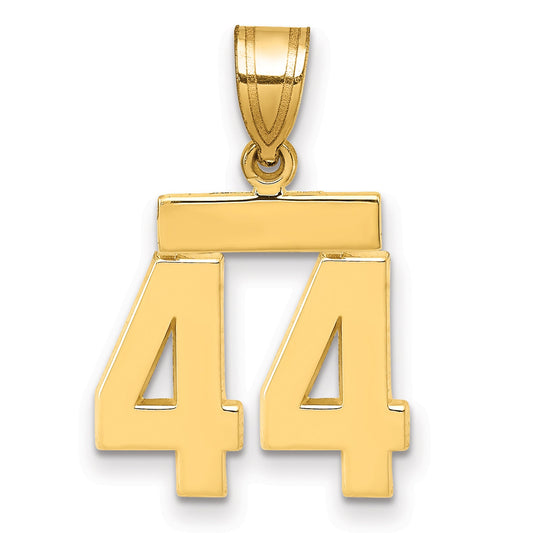 10K Yellow Gold Small Polished Number 44 Charm
