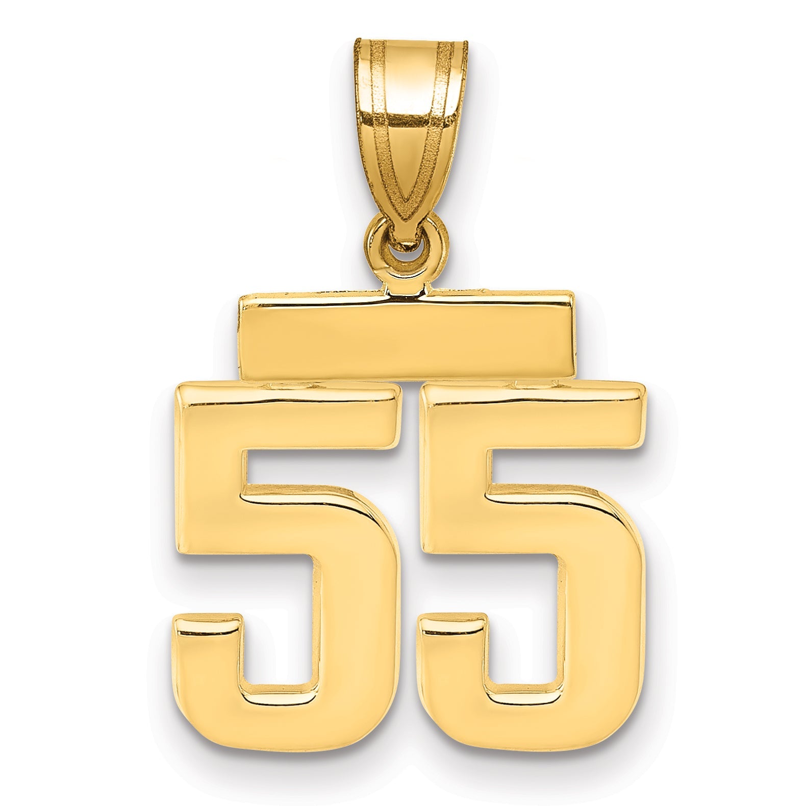 10K Yellow Gold Small Polished Number 55 Charm