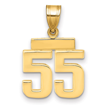 10K Yellow Gold Small Polished Number 55 Charm
