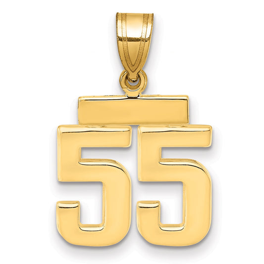 10K Yellow Gold Small Polished Number 55 Charm