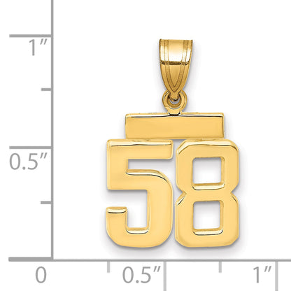 10K Yellow Gold Small Polished Number 58 Charm