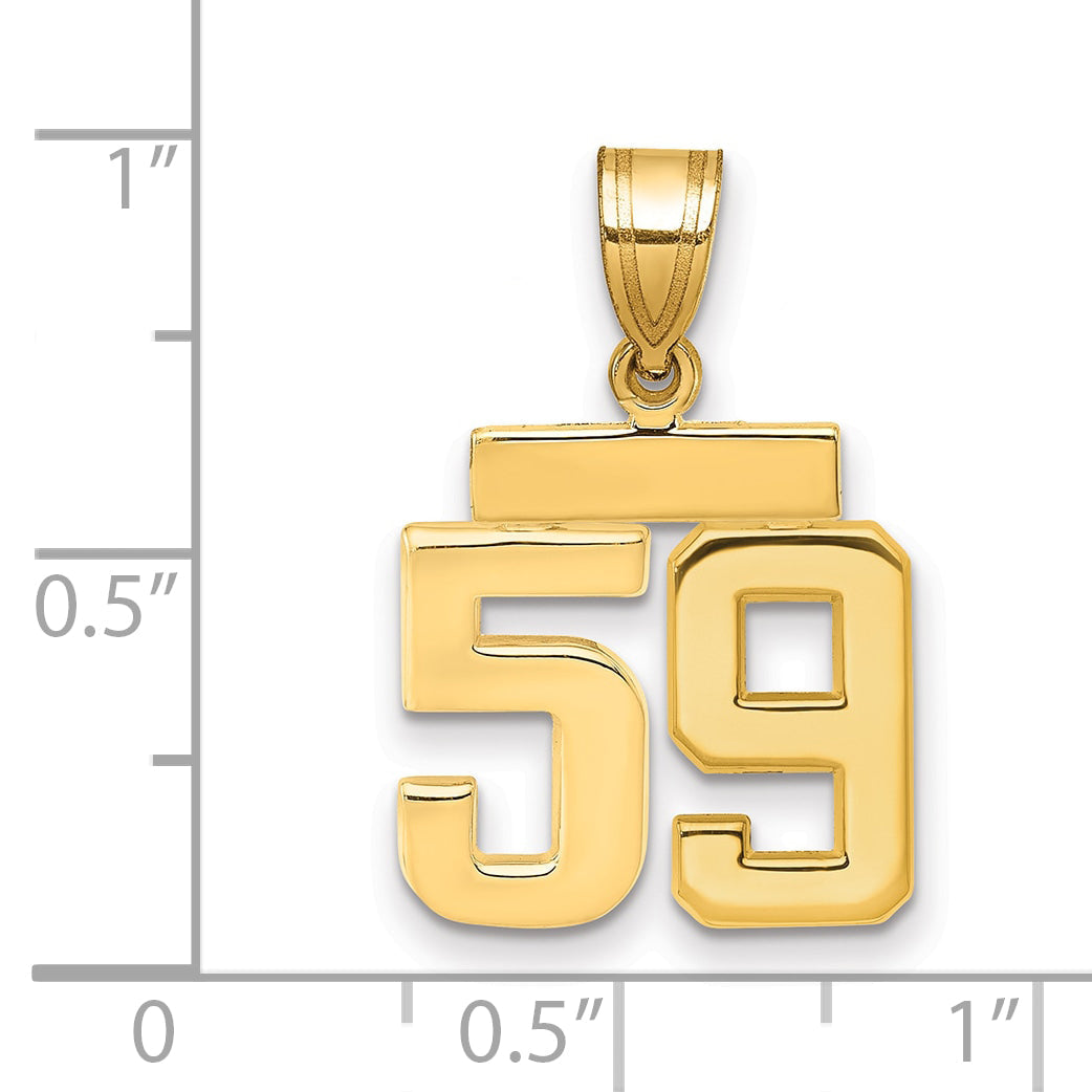 10K Yellow Gold Small Polished Number 59 Charm