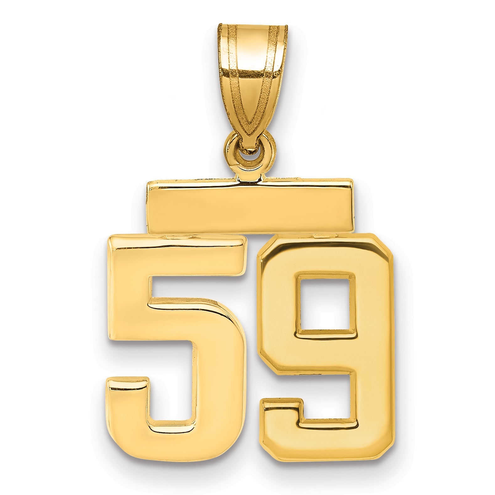10K Yellow Gold Small Polished Number 59 Charm