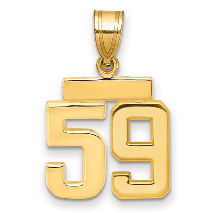 10K Yellow Gold Small Polished Number 59 Charm