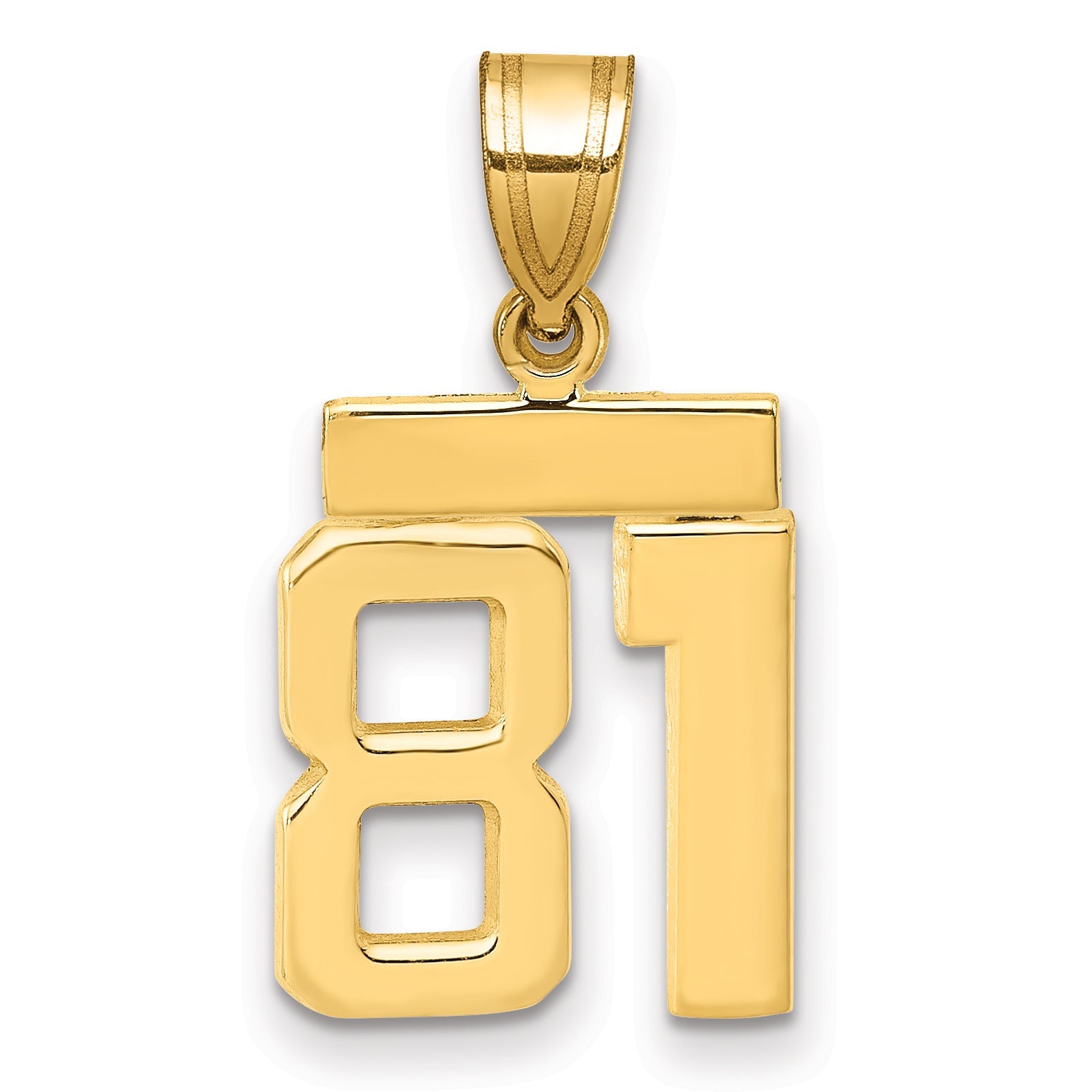 10K Yellow Gold Small Polished Number 81 Charm