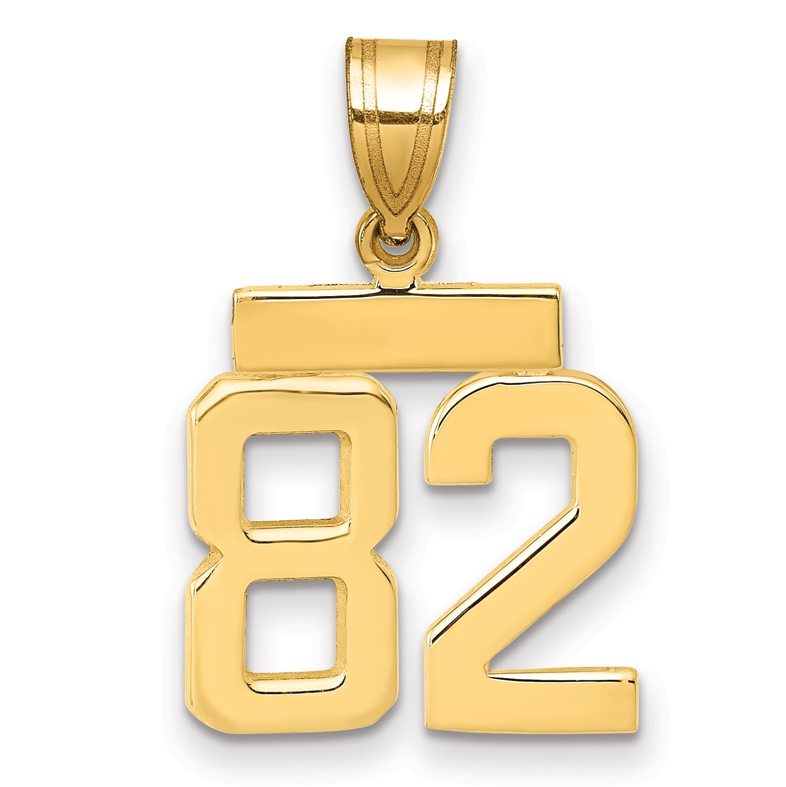 10K Yellow Gold Small Polished Number 82 Charm
