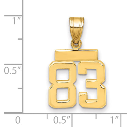 10K Yellow Gold Small Polished Number 83 Charm