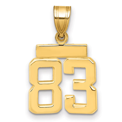 10K Yellow Gold Small Polished Number 83 Charm