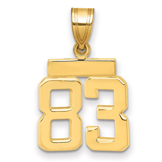 10K Yellow Gold Small Polished Number 83 Charm