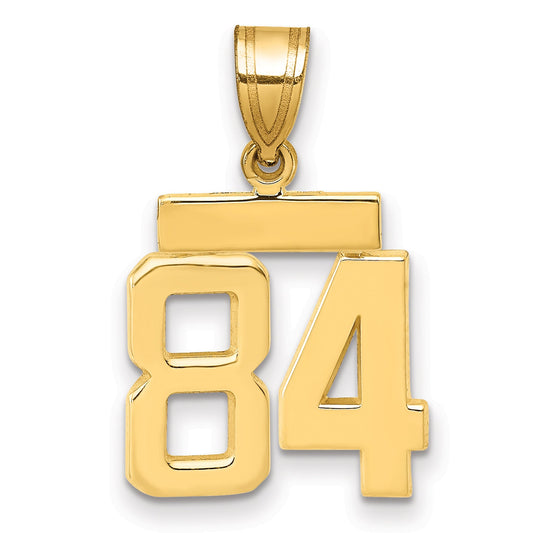 10K Yellow Gold Small Polished Number 84 Charm