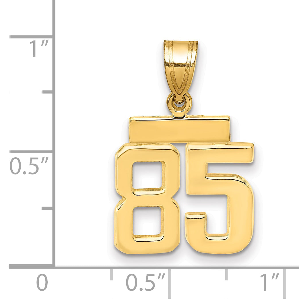 10K Yellow Gold Small Polished Number 85 Charm