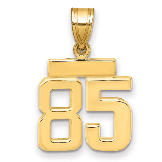 10K Yellow Gold Small Polished Number 85 Charm