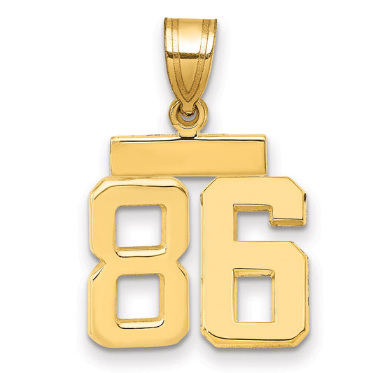 10K Yellow Gold Small Polished Number 86 Charm