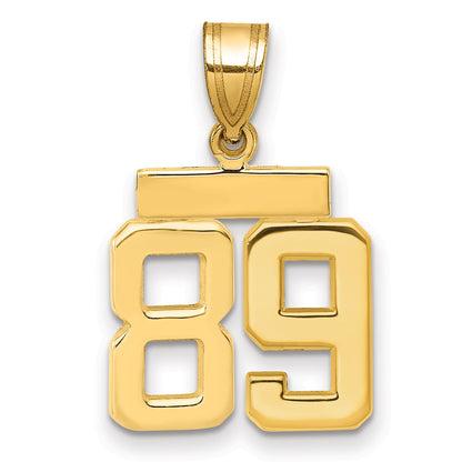 10K Yellow Gold Small Polished Number 89 Charm
