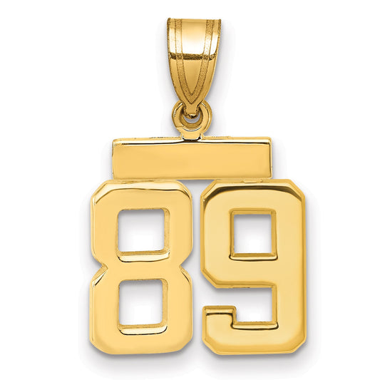 10K Yellow Gold Small Polished Number 89 Charm