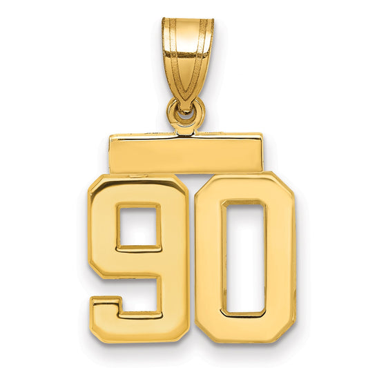 10K Yellow Gold Small Polished Number 90 Charm