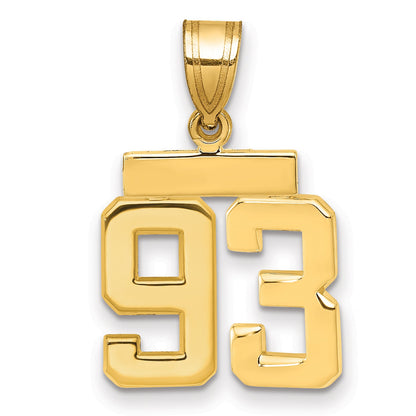 10K Yellow Gold Small Polished Number 93 Charm