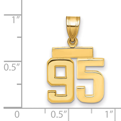 10K Yellow Gold Small Polished Number 95 Charm