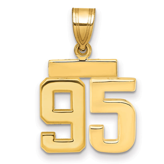 10K Yellow Gold Small Polished Number 95 Charm