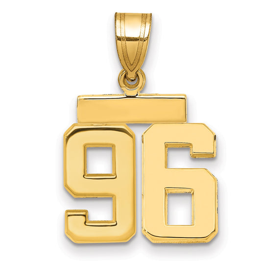 10K Yellow Gold Small Polished Number 96 Charm