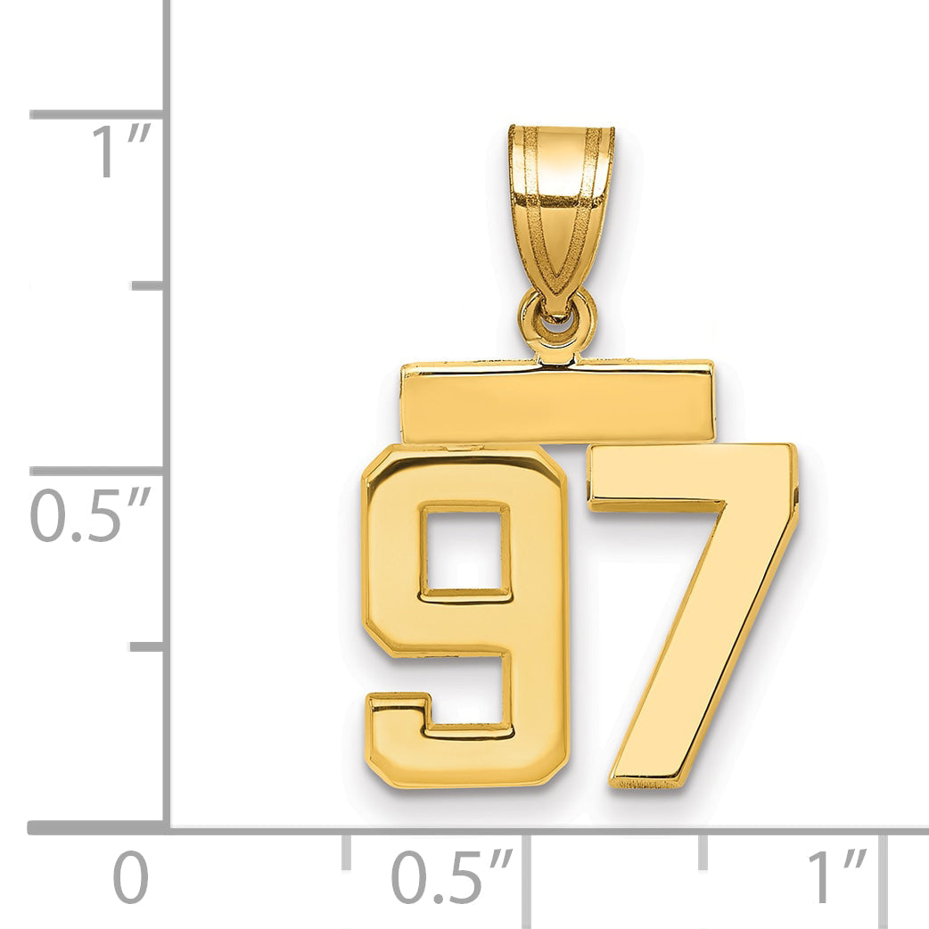 10K Yellow Gold Small Polished Number 97 Charm