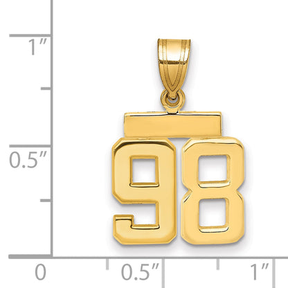 10K Yellow Gold Small Polished Number 98 Charm