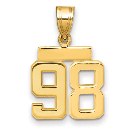 10K Yellow Gold Small Polished Number 98 Charm