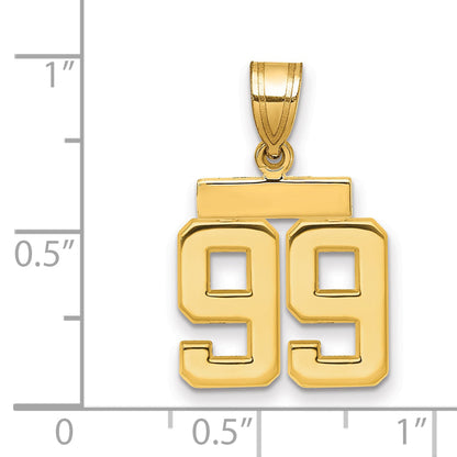 10K Yellow Gold Small Polished Number 99 Charm